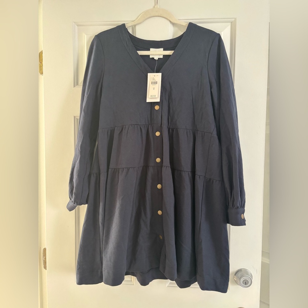 Anthropologie Navy Mini Dress